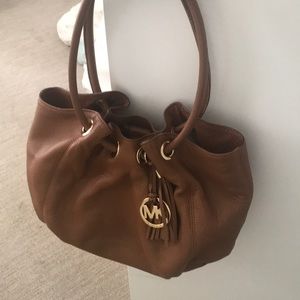 Brown leather Michael Kors tote bag